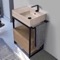 Modern Console Vanity, Travertine Style Sink, 27